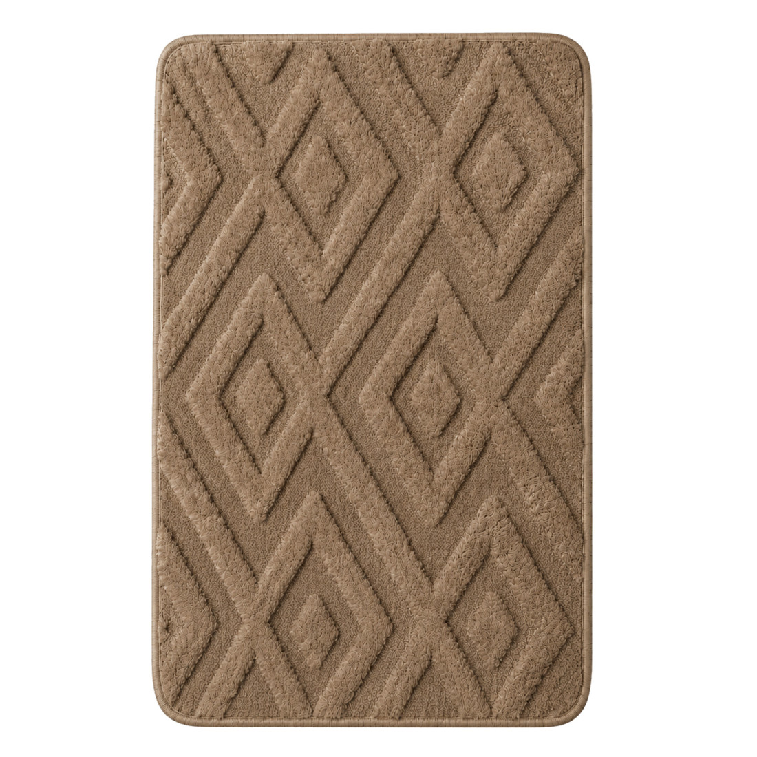 Covoras baie din microfibra, 38 x 58 cm, super absorbant, moale, uscare rapida, model romburi, maro Covoras baie din microfibra, 38 x 58 cm, super absorbant, moale, uscare rapida, model romburi, maro