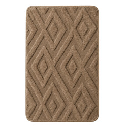 Covoras baie din microfibra, 38 x 58 cm, super absorbant, moale, uscare rapida, model romburi, maro Covoras baie din microfibra, 38 x 58 cm, super absorbant, moale, uscare rapida, model romburi, maro