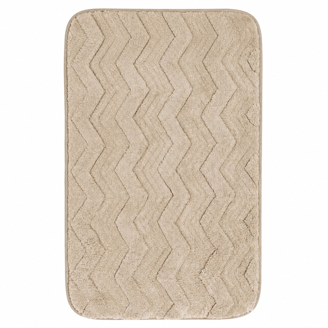 Covoras baie pufos din microfibra, model valuri, antiderapant, 40 x 60 cm, bej Covoras baie pufos din microfibra, model valuri, antiderapant, 40 x 60 cm, bej