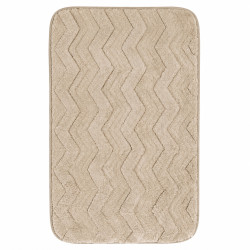 Covoras baie pufos din microfibra, model valuri, antiderapant, 40 x 60 cm, bej Covoras baie pufos din microfibra, model valuri, antiderapant, 40 x 60 cm, bej