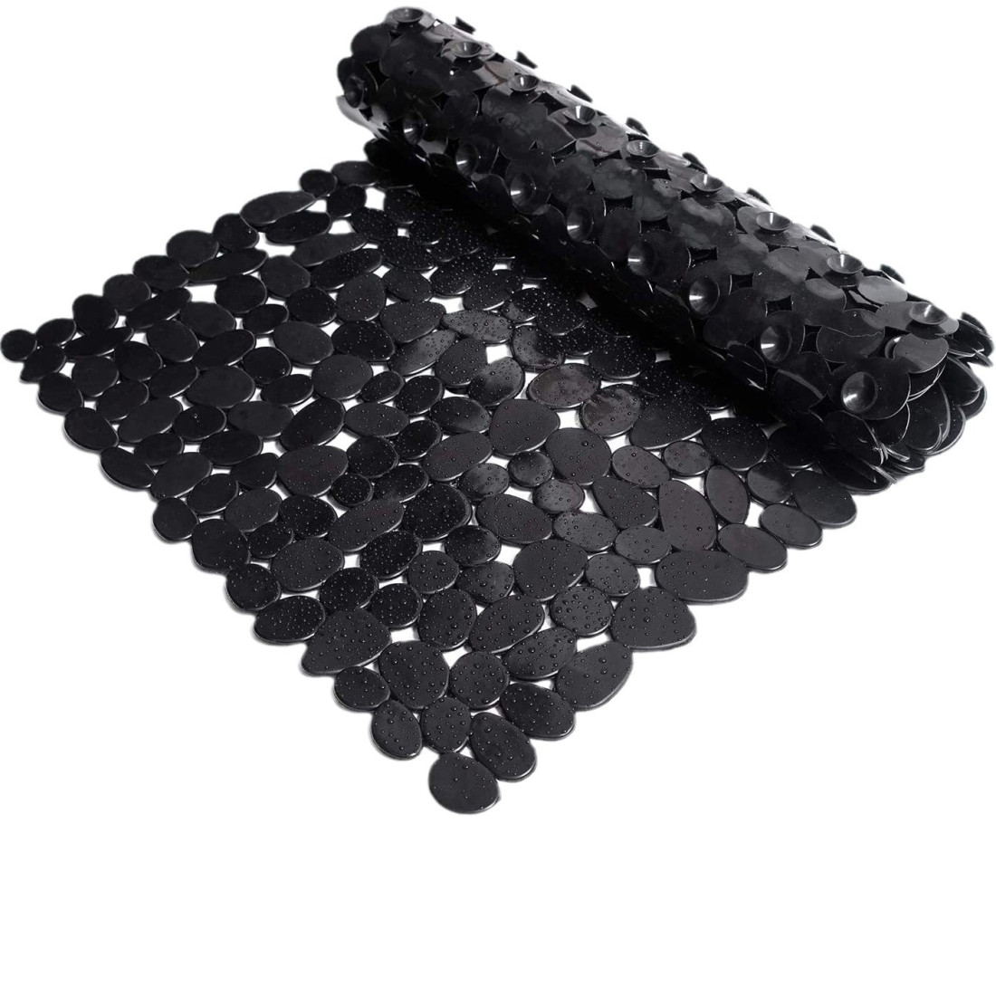 Covoras de baie antiderapant cu ventuze, model pietricele, 68 x 37 cm
