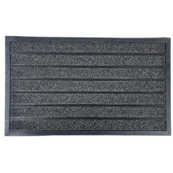 Covoras intrare cauciuc, 75 cm x 45 cm, tip gazon artificial, antiderapant, gri