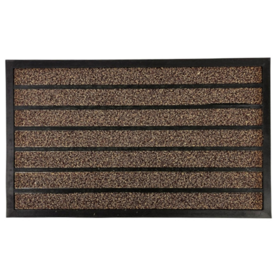 Covoras intrare cauciuc, 75 cm x 45 cm, tip gazon artificial, antiderapant, maro