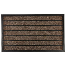 Covoras intrare cauciuc, 75 cm x 45 cm, tip gazon artificial, antiderapant, maro