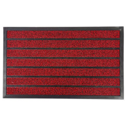 Covoras intrare cauciuc, 75 cm x 45 cm, tip gazon artificial, antiderapant, rosu