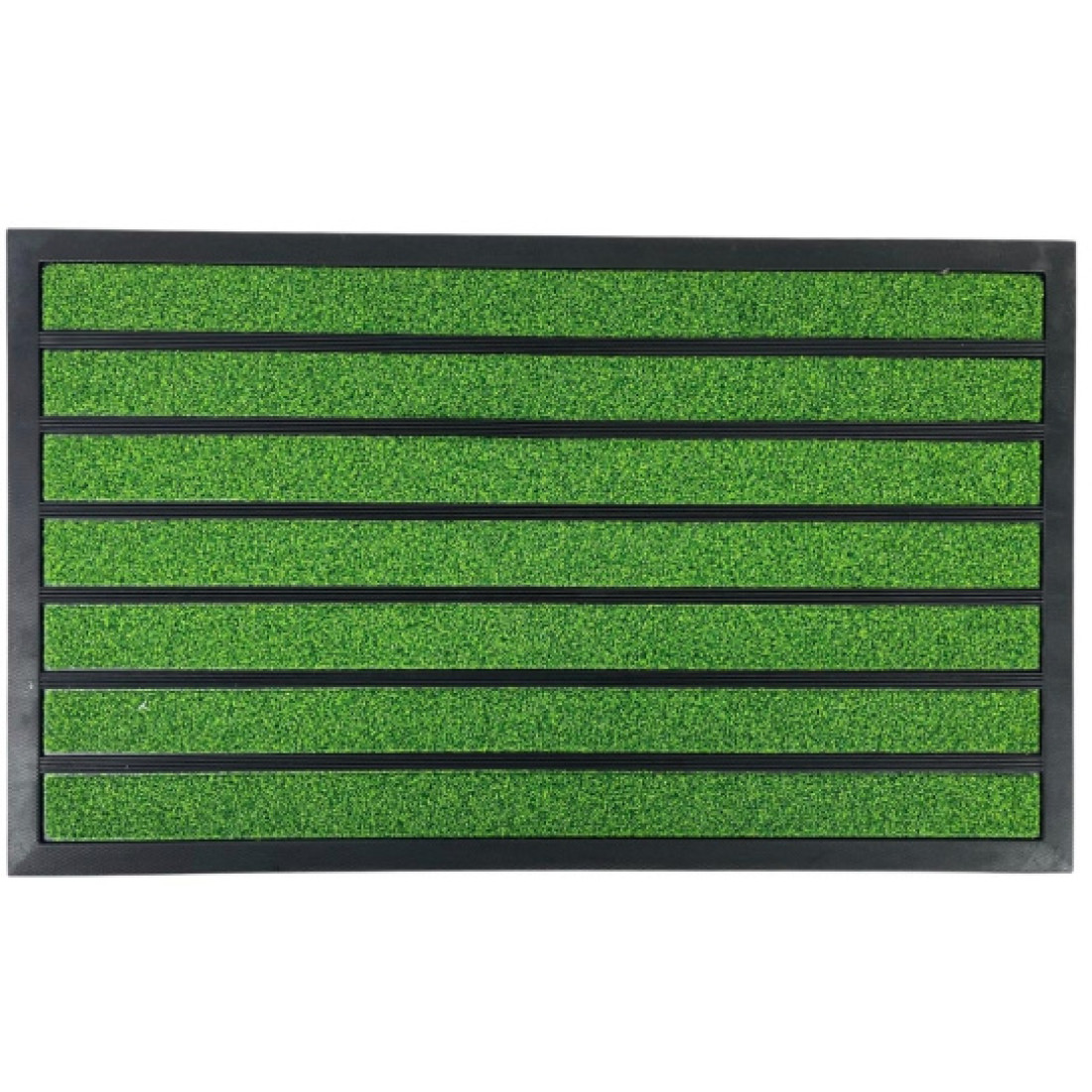 Covoras intrare cauciuc, 75 cm x 45 cm, tip gazon artificial, antiderapant, verde Covoras intrare cauciuc, 75 cm x 45 cm, tip gazon artificial, antiderapant, verde