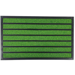Covoras intrare cauciuc, 75 cm x 45 cm, tip gazon artificial, antiderapant, verde