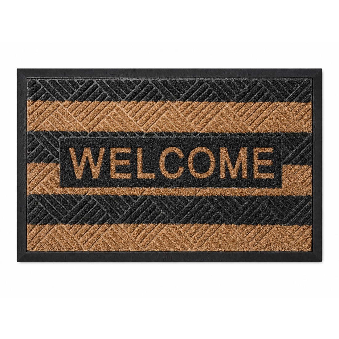 Covoras intrare cauciuc "Welcome", 45 cm x 75 cm, tip gazon artificial, antiderapant, rezistent, decorativ Covoras intrare cauciuc "Welcome", 45 cm x 75 cm, tip gazon artificial, antiderapant, rezistent, decorativ