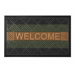 Covoras intrare cauciuc "Welcome", 45 cm x 75 cm, tip gazon artificial, antiderapant, rezistent, decorativ Covoras intrare cauciuc "Welcome", 45 cm x 75 cm, tip gazon artificial, antiderapant, rezistent, decorativ