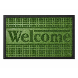 Covoras intrare cauciuc "Welcome", 45 cm x 75 cm, tip gazon artificial, antiderapant, rezistent, decorativ Covoras intrare cauciuc "Welcome", 45 cm x 75 cm, tip gazon artificial, antiderapant, rezistent, decorativ