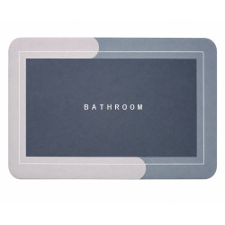 Covor de baie super absorbant, antiderapant, uscare rapida, microfibra, 58 x 38 cm, albastru
