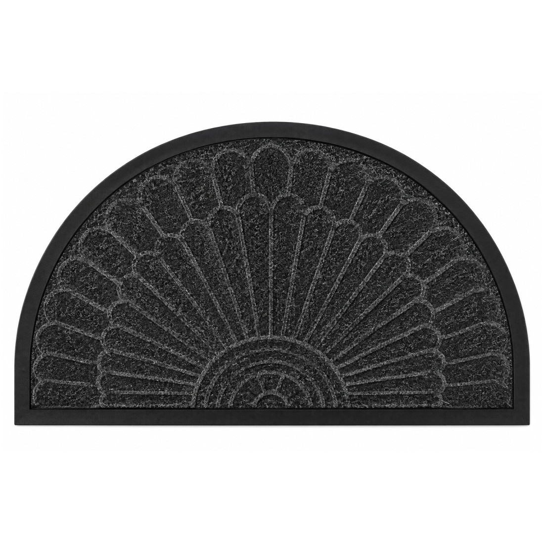 Covoras intrare semicerc, 45 cm x 75 cm, cauciuc, polietilena, antiderapant, rezistent, decorativ, gri Covoras intrare semicerc, 45 cm x 75 cm, cauciuc, polietilena, antiderapant, rezistent, decorativ, gri