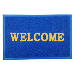 Covoras intrare cauciuc "Welcome", 45 cm x 75 cm, antiderapant, rezistent, decorativ, albastru Covoras intrare cauciuc "Welcome", 45 cm x 75 cm, antiderapant, rezistent, decorativ, albastru