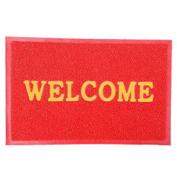 Covoras intrare cauciuc "Welcome", 45 cm x 75 cm, antiderapant, rezistent, decorativ, rosu Covoras intrare cauciuc "Welcome", 45 cm x 75 cm, antiderapant, rezistent, decorativ, rosu