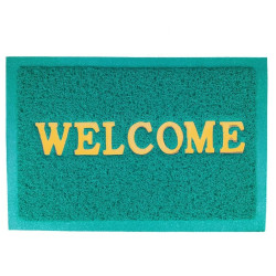 Covoras intrare cauciuc "Welcome", 45 cm x 75 cm, antiderapant, rezistent, decorativ, verde Covoras intrare cauciuc "Welcome", 45 cm x 75 cm, antiderapant, rezistent, decorativ, verde