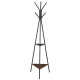 Cuier tip pom cu 5 agatatori, metal + lemn, negru Cuier tip pom cu 5 agatatori, metal + lemn, negru