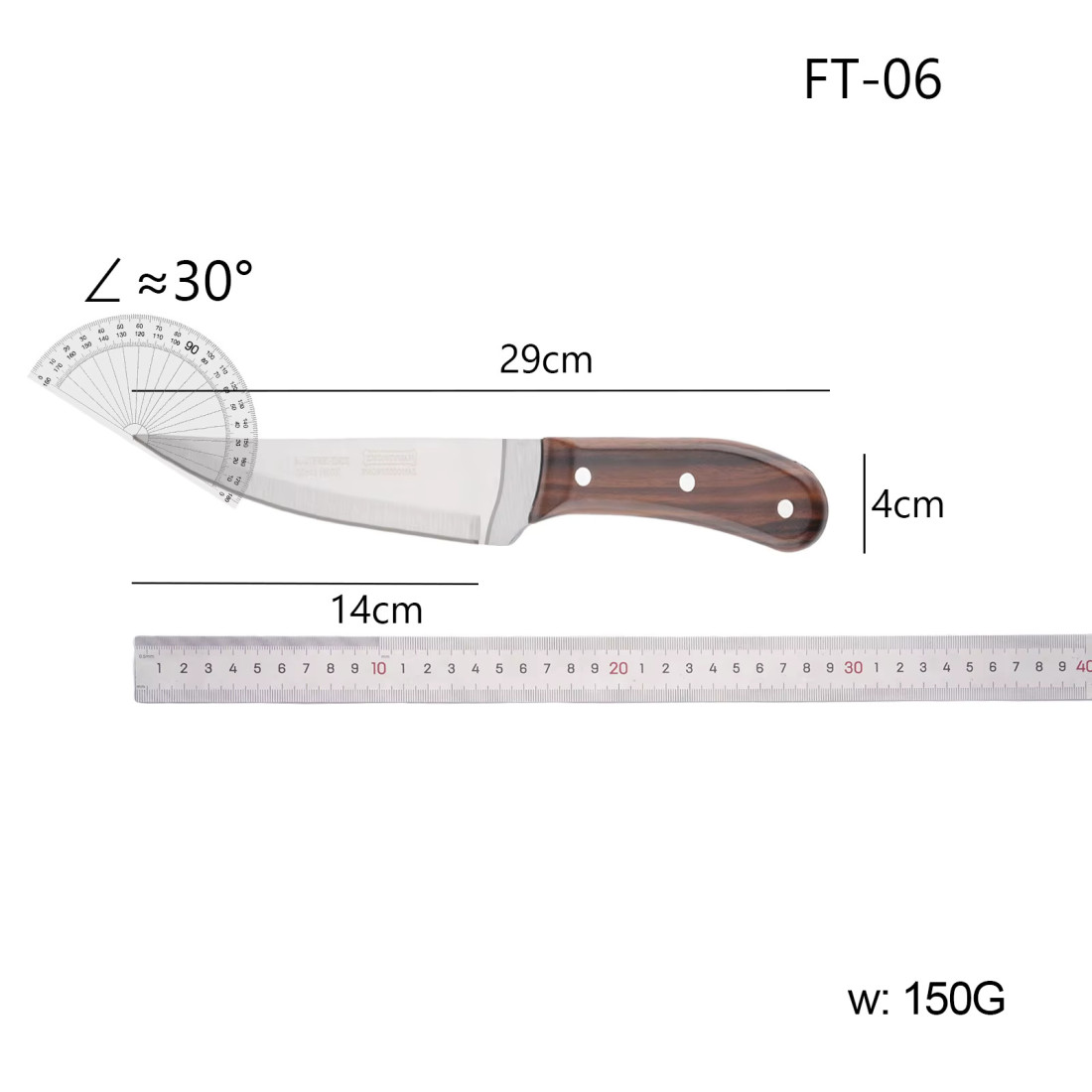 Cutit profesional FT-06 pentru dezosat si transat carne, otel inoxidabil, maner ergonomic din plastic Cutit profesional FT-06 pentru dezosat si transat carne, otel inoxidabil, maner ergonomic din plastic