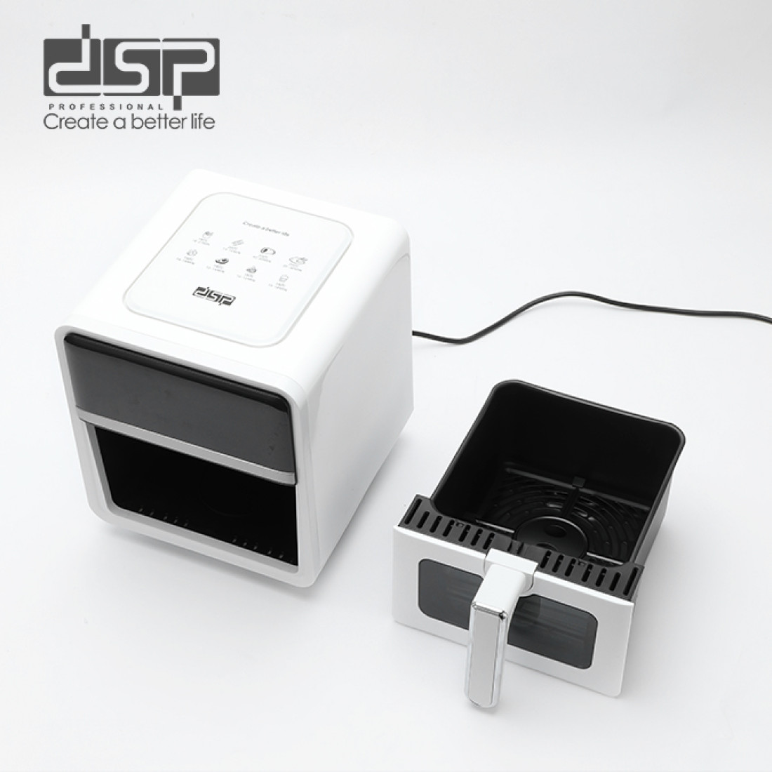 Friteuza DSP KB2190, 5L, 1400W, 80-200°C, Timer, 8 Programe Friteuza DSP KB2190, 5L, 1400W, 80-200°C, Timer, 8 Programe