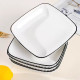 Farfurie ceramica patrata, design elegant minimalist, cu textura striata, 21 x 21 cm, alb