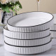 Farfurie ceramica rotunda adanca, design elegant minimalist, cu textura striata, 26 cm, alb