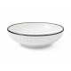 Farfurie ceramica, design elegant minimalist, cu textura striata, 10 cm diametru, 3 cm inaltime, alb