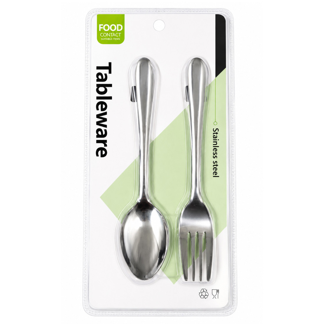 Set 12 tacamuri, 6 linguri + 6 furculite, 18cm, inox Set 12 tacamuri, 6 linguri + 6 furculite, 18cm, inox