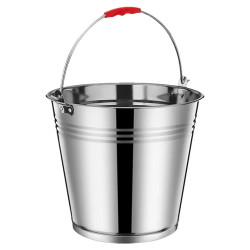 Galeata inox 10L cu maner metalic, rezistenta la rugina si coroziune, durabila, usor de curatat, diametru 30 cm, dimensiuni 29 x 26 cm Galeata inox 10L cu maner metalic, rezistenta la rugina si coroziune, durabila, usor de curatat, diametru 30 cm, dimensiuni 29 x 26 cm