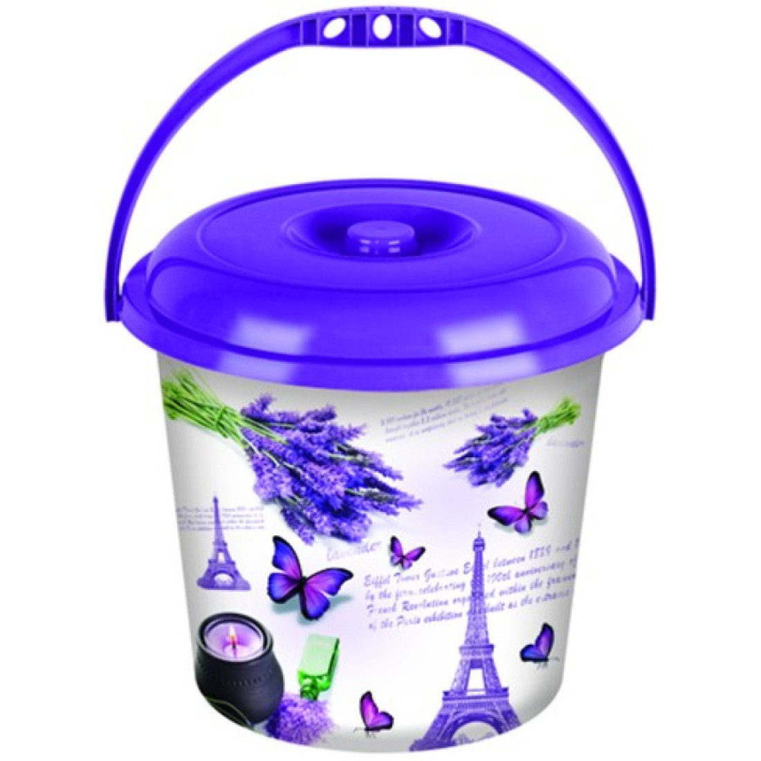 Galeata cu capac, 14L, 34 × 31 cm, mov