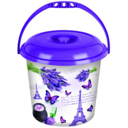 Galeata cu capac, 14L, 34 × 31 cm, mov