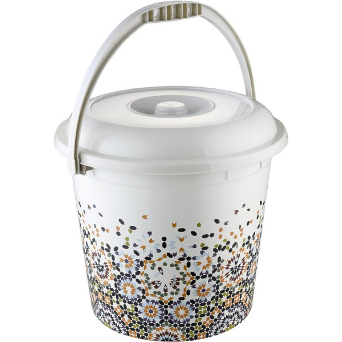 Galeata cu capac, 14L, 34 × 31 cm, bej