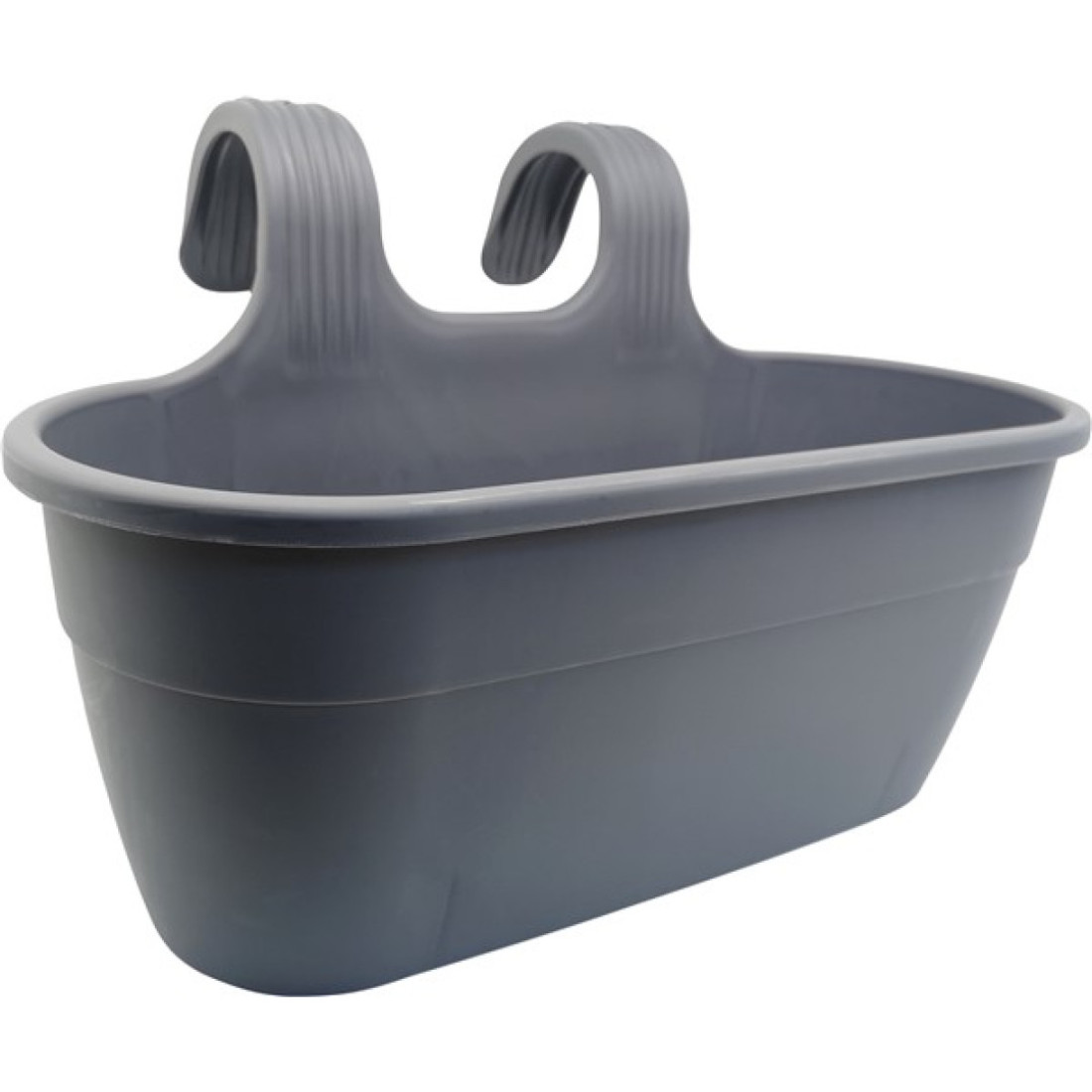 Ghiveci de flori suspendat, 7.5L, 39 x 26 x 24 cm, gri