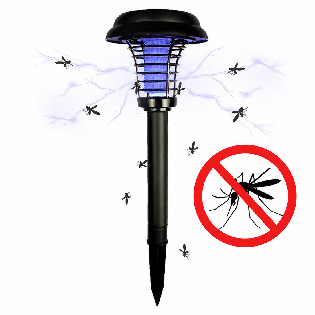 Lampa solara anti tantari / insecte pentru gradina, UV LED cu Zapper Electric, rezistenta la intemperii Lampa solara anti tantari / insecte pentru gradina, UV LED cu Zapper Electric, rezistenta la intemperii