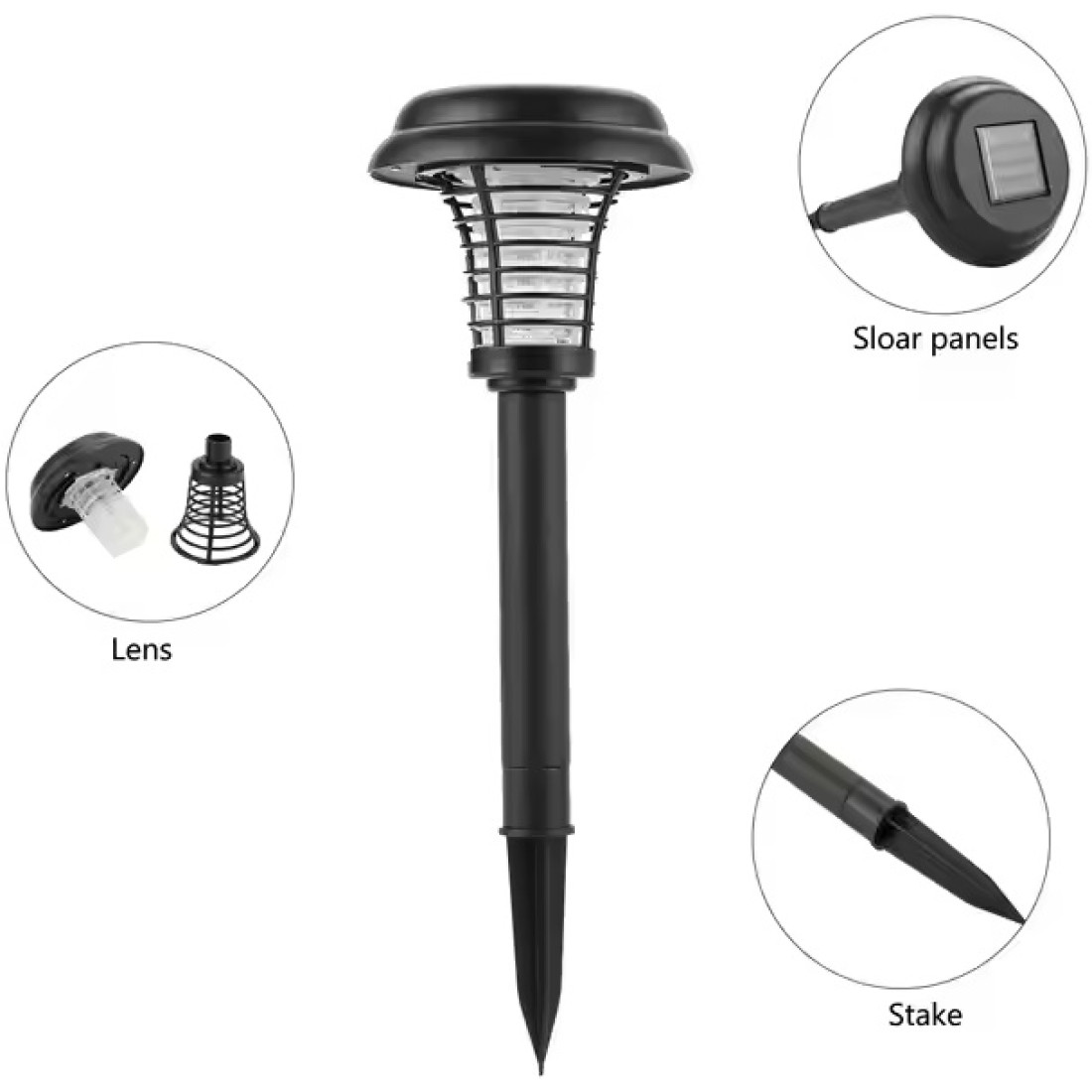 Lampa solara anti tantari / insecte pentru gradina, UV LED cu Zapper Electric, rezistenta la intemperii Lampa solara anti tantari / insecte pentru gradina, UV LED cu Zapper Electric, rezistenta la intemperii