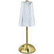 Lampa de birou decorativa aurie cu abajur transparent cu dungi Lampa de birou decorativa aurie cu abajur transparent cu dungi