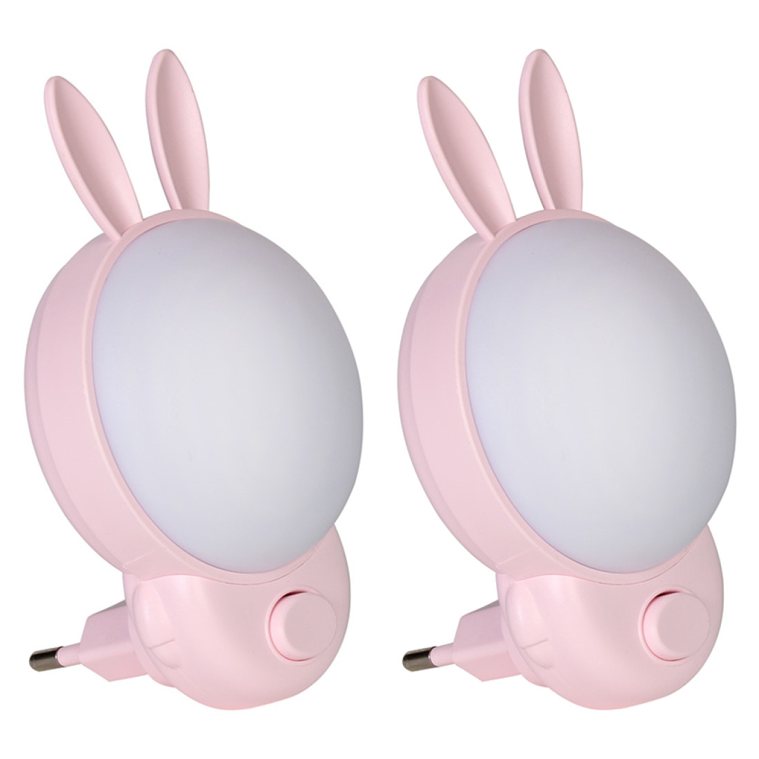 Lampa de Veghe pentru Copii cu Design Iepuras, Lumina Ambientala, Alimentare la Priza, Roz
