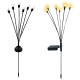 Set 2 Lampi Solare LED pentru Gradina, Lumina Alb Cald, 6 Bulbi Decorativi, Efect Licurici, Iluminare Exterior