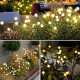 Set 2 Lampi Solare LED pentru Gradina, Lumina Alb Cald, 6 Bulbi Decorativi, Efect Licurici, Iluminare Exterior