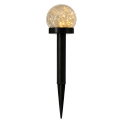 Lampa solara glob din sticla, design cu crapaturi, lumina calda, incarcare solara