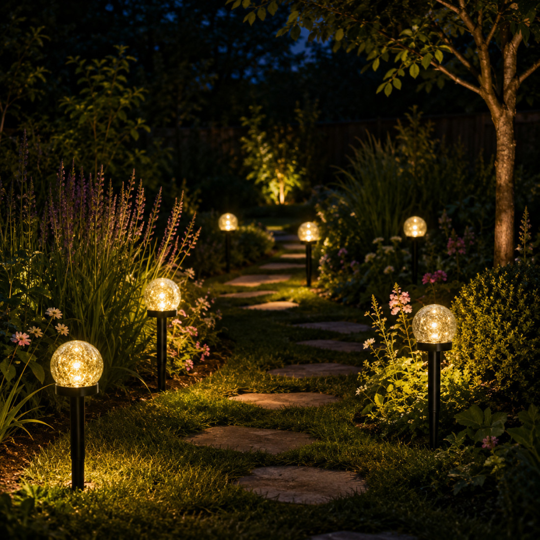 Lampa solara glob din sticla, design cu crapaturi, lumina calda, incarcare solara Lampa solara glob din sticla, design cu crapaturi, lumina calda, incarcare solara