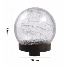 Lampa solara glob din sticla, design cu crapaturi, lumina calda, incarcare solara Lampa solara glob din sticla, design cu crapaturi, lumina calda, incarcare solara