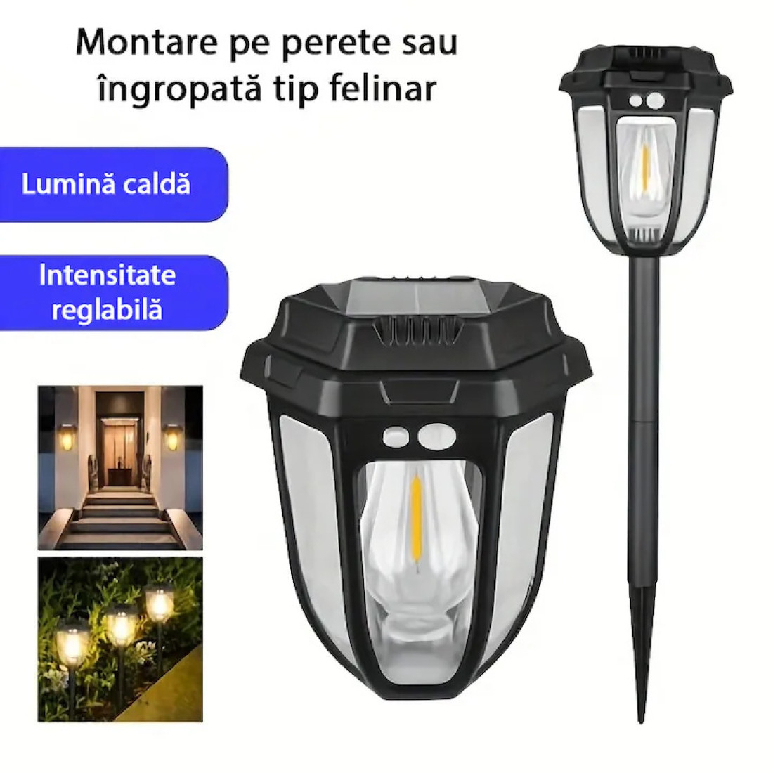 Lampa Solara 2 in 1 cu Senzor de Miscare, pentru Perete sau cu Tarus, 600 lm, Baterie 1200 mAh, Lumina LED, Reglare Intensitate, IP65, Pentru Gradina, Curte, Terasa, Alei Lampa Solara 2 in 1 cu Senzor de Miscare, pentru Perete sau cu Tarus, 600 lm, Baterie 1200 mAh, Lumina LED, Reglare Intensitate, IP65, Pentru Gradina, Curte, Terasa, Alei
