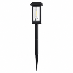 Lampa solara de gradina LED, tarus cu inaltime reglabila, lumina calda, rezistenta la ploaie, praf si intemperii IP65, negru