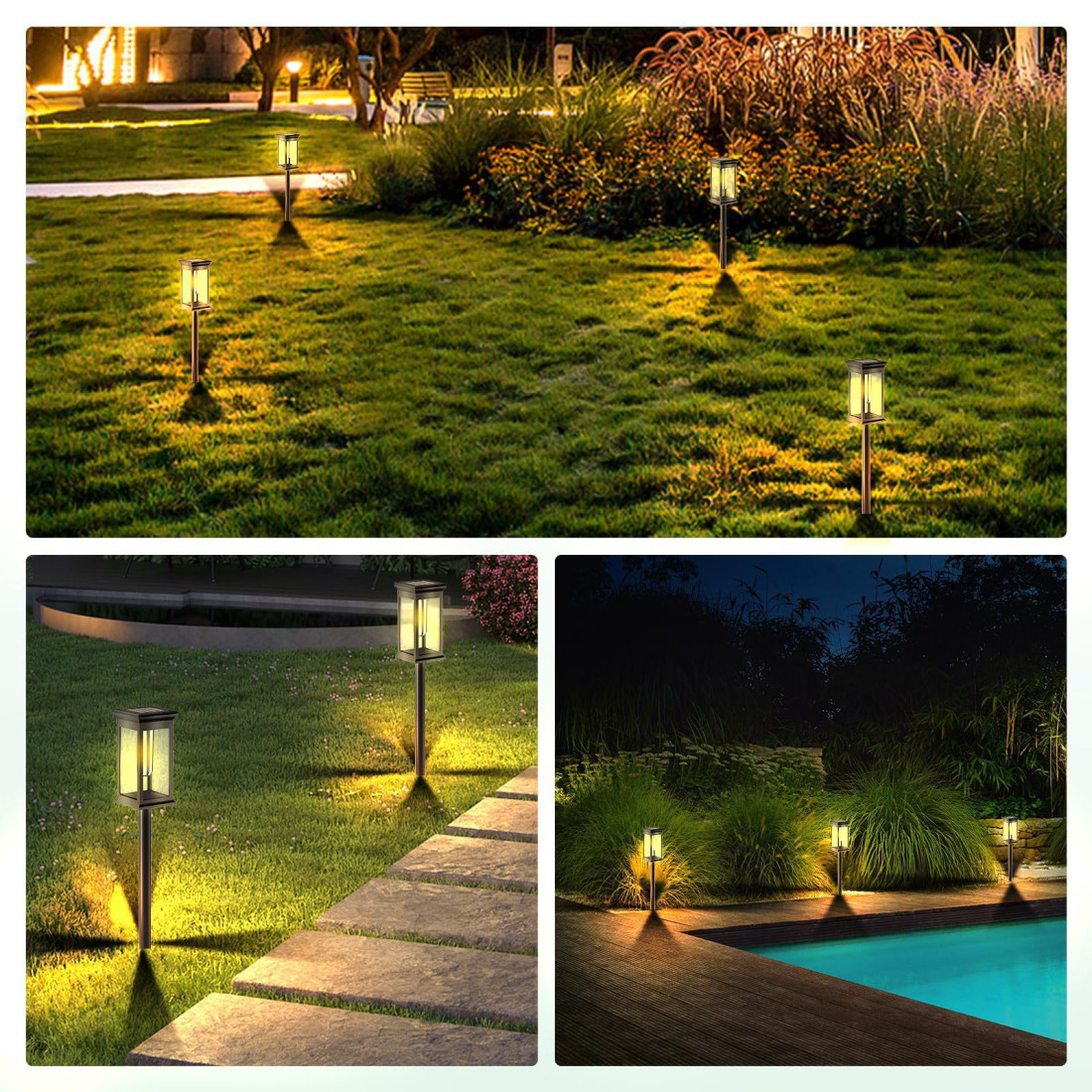Lampa solara de gradina LED, tarus cu inaltime reglabila, lumina calda, rezistenta la ploaie, praf si intemperii IP65, negru Lampa solara de gradina LED, tarus cu inaltime reglabila, lumina calda, rezistenta la ploaie, praf si intemperii IP65, negru