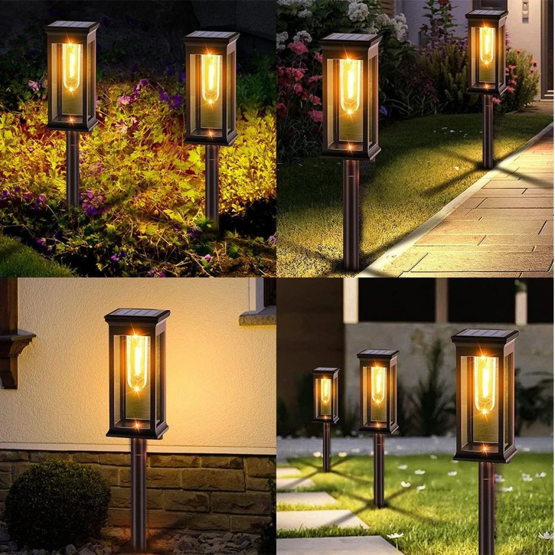 Lampa solara de gradina LED, tarus cu inaltime reglabila, lumina calda, rezistenta la ploaie, praf si intemperii IP65, negru Lampa solara de gradina LED, tarus cu inaltime reglabila, lumina calda, rezistenta la ploaie, praf si intemperii IP65, negru