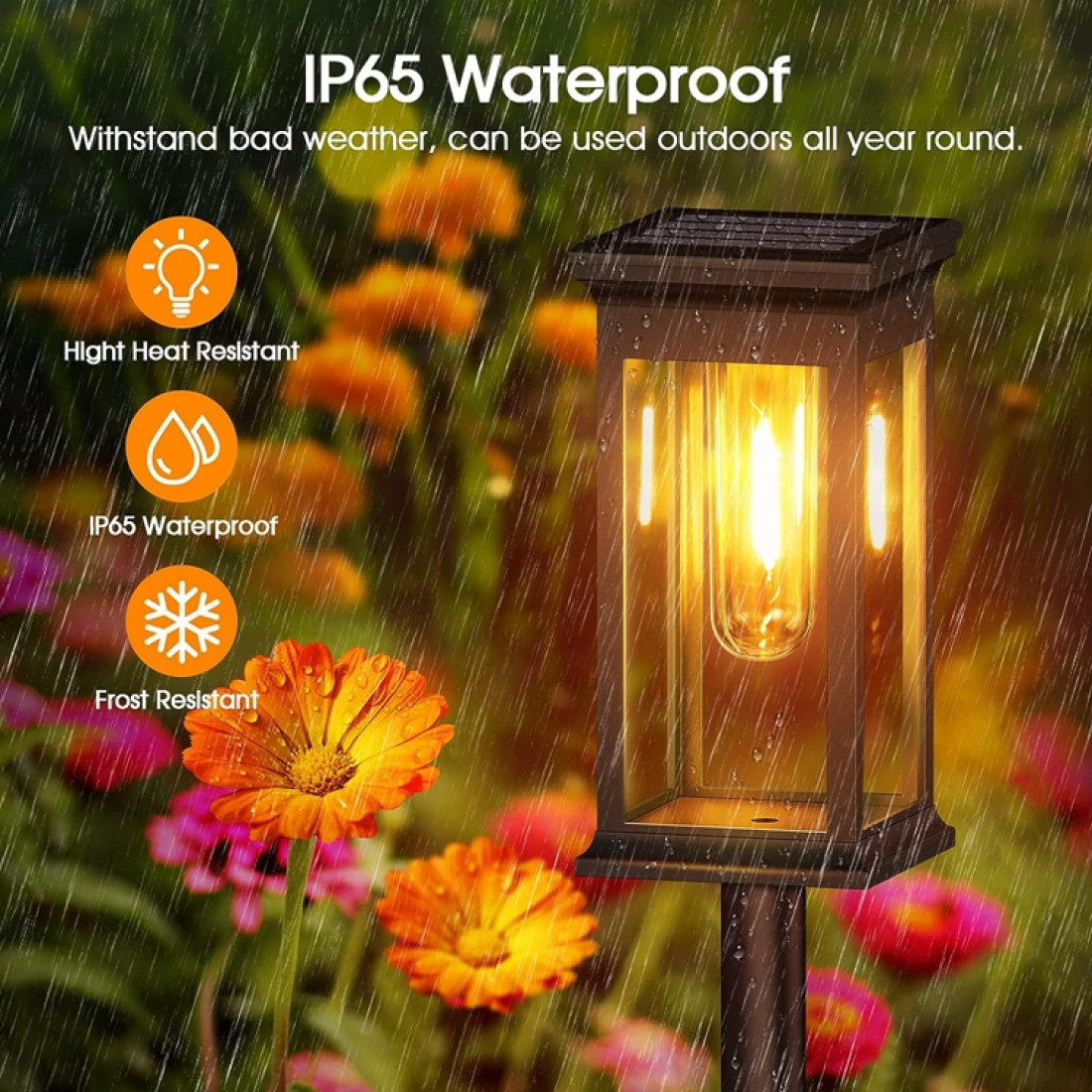 Lampa solara de gradina LED, tarus cu inaltime reglabila, lumina calda, rezistenta la ploaie, praf si intemperii IP65, negru Lampa solara de gradina LED, tarus cu inaltime reglabila, lumina calda, rezistenta la ploaie, praf si intemperii IP65, negru