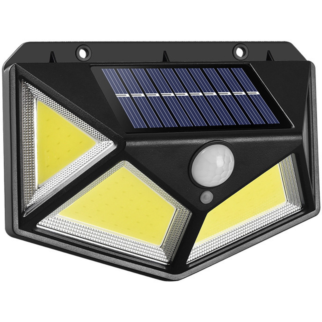 Lampa solara de perete cu senzor de miscare, 100 LED-uri, lumina alba, IP65, incarcare solara, 14 x 10 x 6 cm Lampa solara de perete cu senzor de miscare, 100 LED-uri, lumina alba, IP65, incarcare solara, 14 x 10 x 6 cm