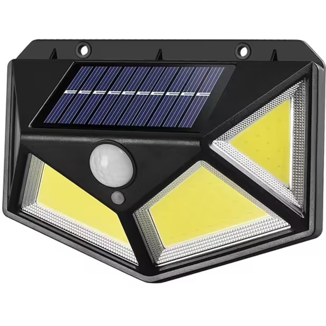 Lampa solara de perete cu senzor de miscare, 100 LED-uri, lumina alba, IP65, incarcare solara, 14 x 10 x 6 cm Lampa solara de perete cu senzor de miscare, 100 LED-uri, lumina alba, IP65, incarcare solara, 14 x 10 x 6 cm
