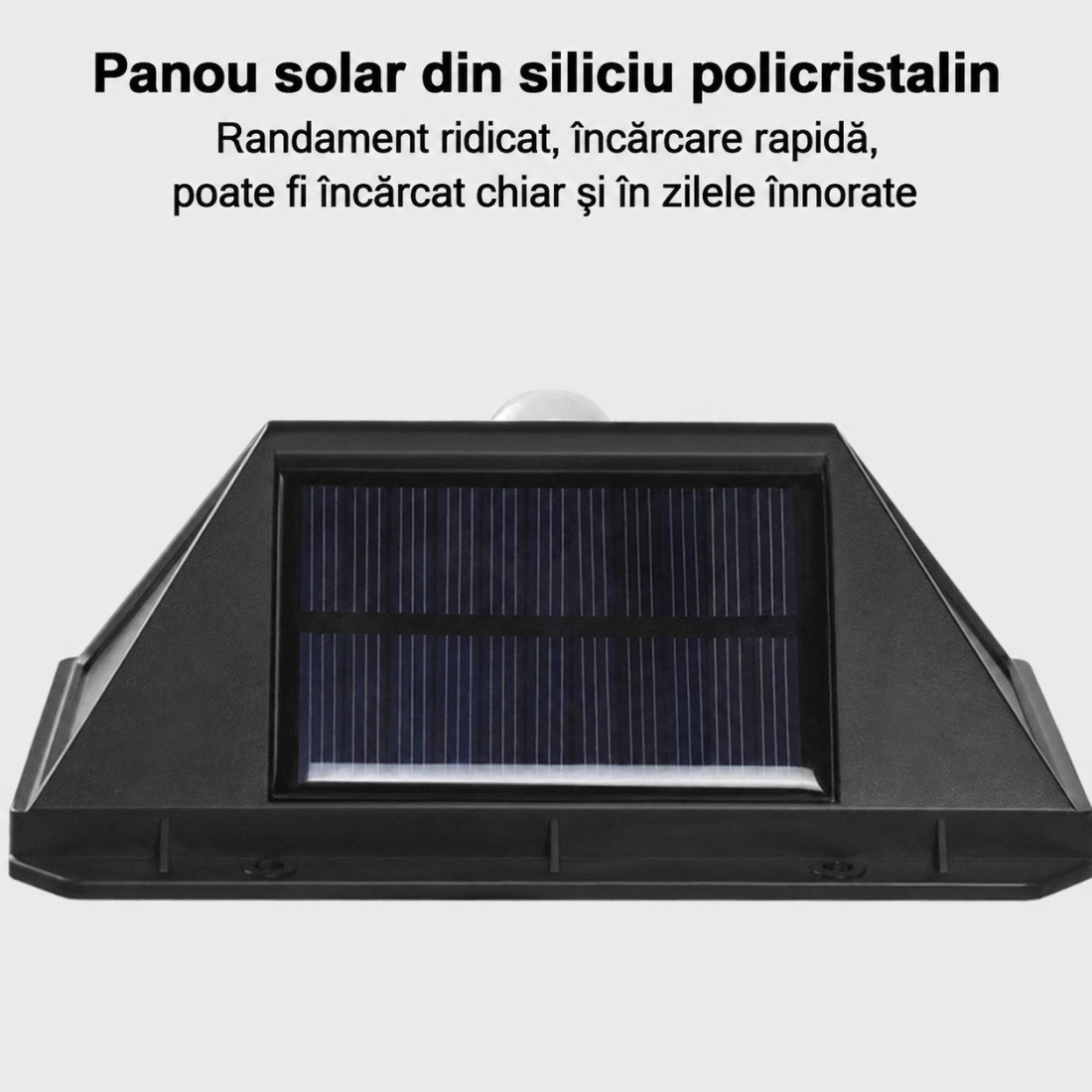 Lampa solara de perete cu senzor de miscare, 100 LED-uri, lumina alba, IP65, incarcare solara, 14 x 10 x 6 cm Lampa solara de perete cu senzor de miscare, 100 LED-uri, lumina alba, IP65, incarcare solara, 14 x 10 x 6 cm