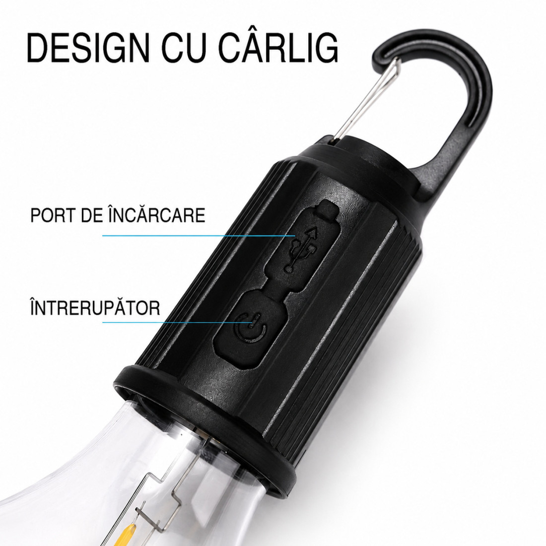 Bec portabil LED fara fir, reincarcabil USB Type-C, lumina calda, utilizare interior/exterior, autonomie mare, corp rezistent la socuri, camping, terasa Bec portabil LED fara fir, reincarcabil USB Type-C, lumina calda, utilizare interior/exterior, autonomie mare, corp rezistent la socuri, camping, terasa