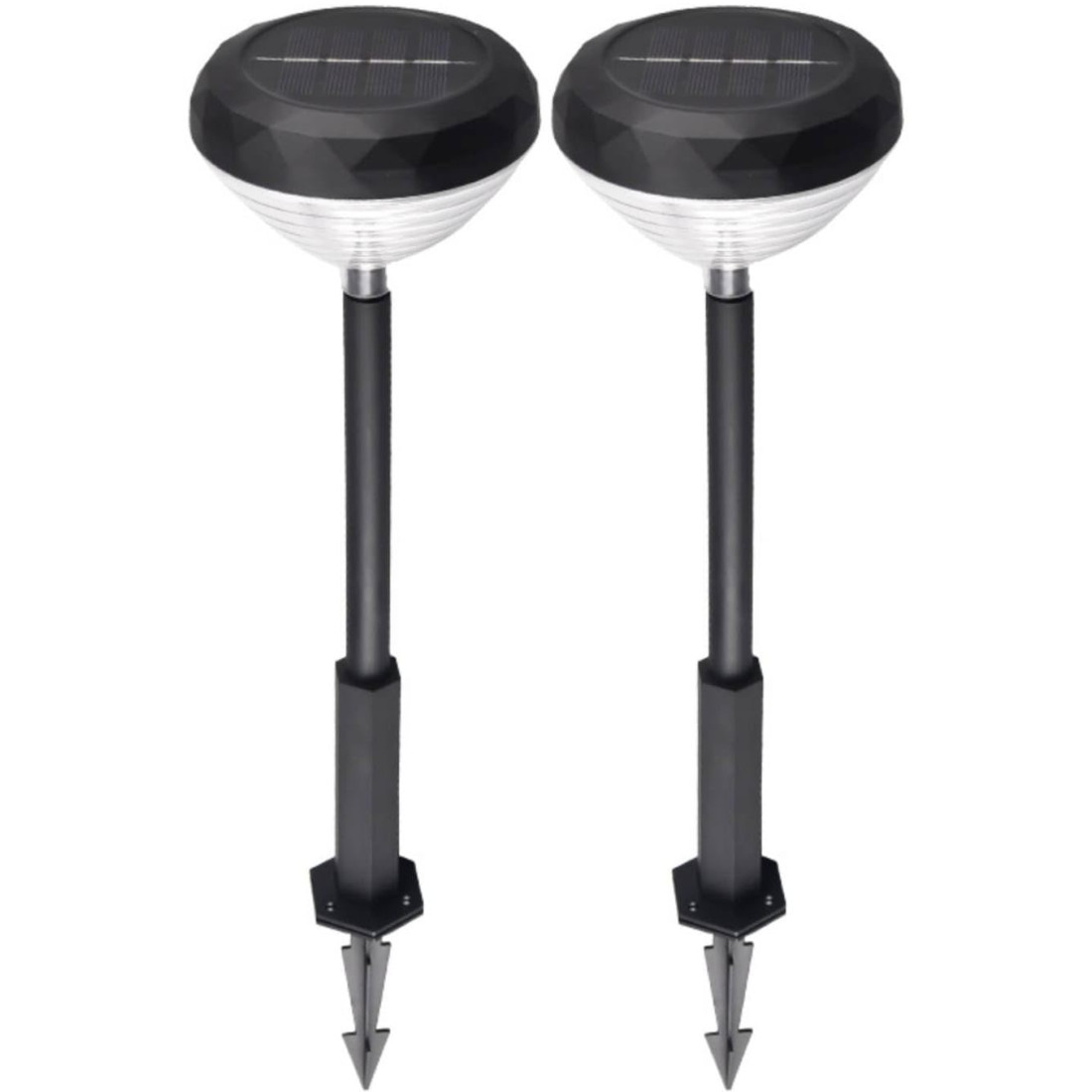 Set 2 lampi solare pentru gradina, lumina calda, panou solar, IP65, pornire/oprire automata, negre Set 2 lampi solare pentru gradina, lumina calda, panou solar, IP65, pornire/oprire automata, negre